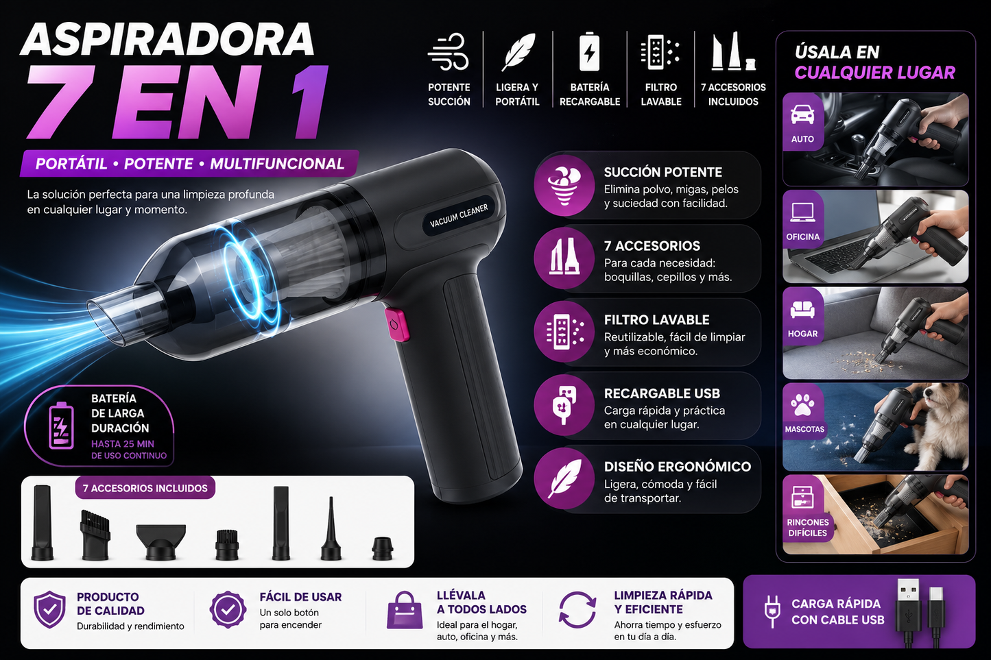 ASPIRADORA 7 EN 1
